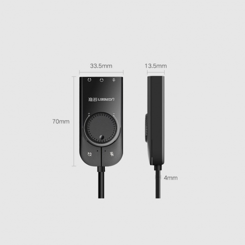 Zewnętrzna karta dzwiękowa UGREEN adapter USB - 3,5 mm mini jack z regulacją głośności
