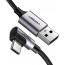 Kątowy kabel przewód UGREEN USB / USB Typ C 1m 3A szary