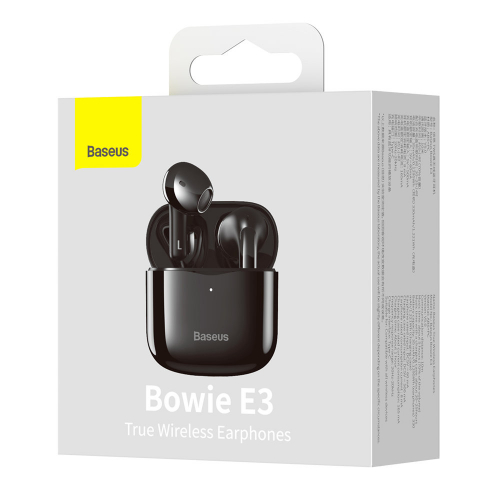 Bezprzewodowe słuchawki Baseus Encok E3 TWS, Bluetooth 5.0 IP64 czarne