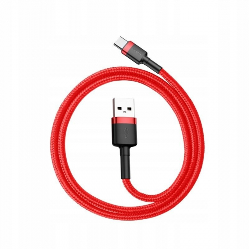Wzmocniony kabel Baseus USB-C Typ C 3A 0.5m czerwony