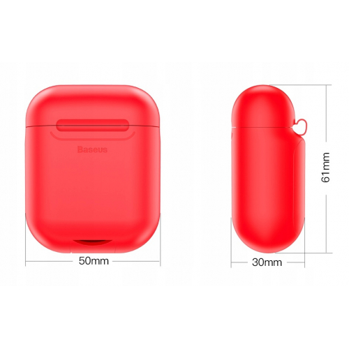 Etui indukcyjne na słuchawki Baseus do Apple Airpods czerwone