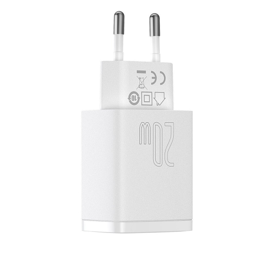 Ładowarka sieciowa Baseus Compact QC 3.0 USB + USB-C PD 3.0 20W biała
