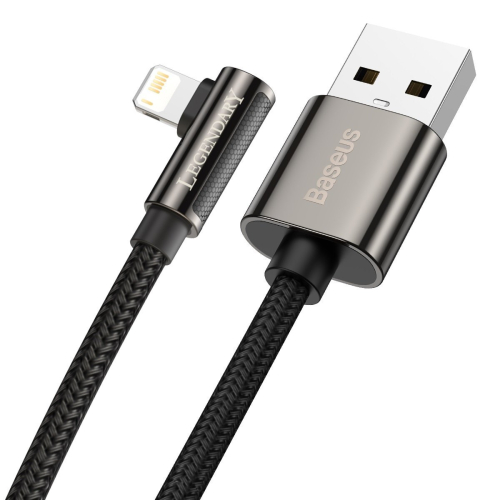 Kabel USB do Lightning kątowy Baseus Legend Series, 2.4A, 1m czarny