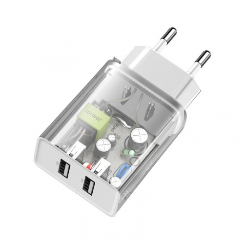 Ładowarka sieciowa Baseus Speed Mini Dual Charger, 2x USB, 2A, 10,5W biała