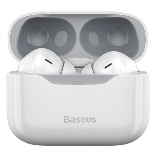 Bezprzewodowe słuchawki Baseus SIMU S1 TWS, Bluetooth 5.1 z funkcją ANC białe