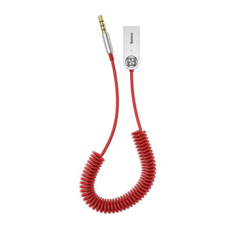 Bezprzewodowy adapter dźwięku transmiter AUX Bluetooth Baseus BA01 czerwony