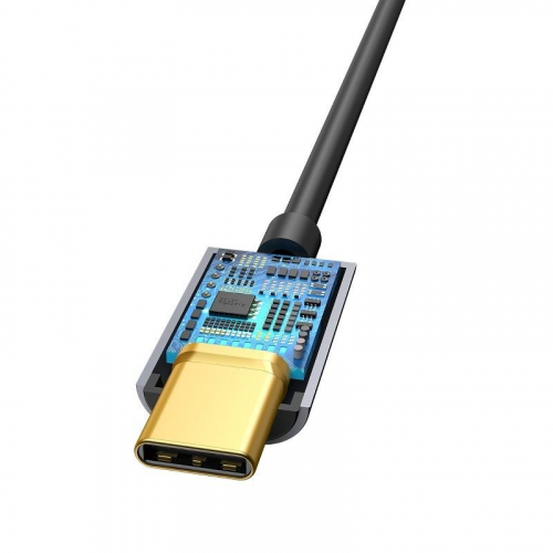 OUTLET Adapter audio USB-C do mini jack 3.5mm Baseus L54 szary