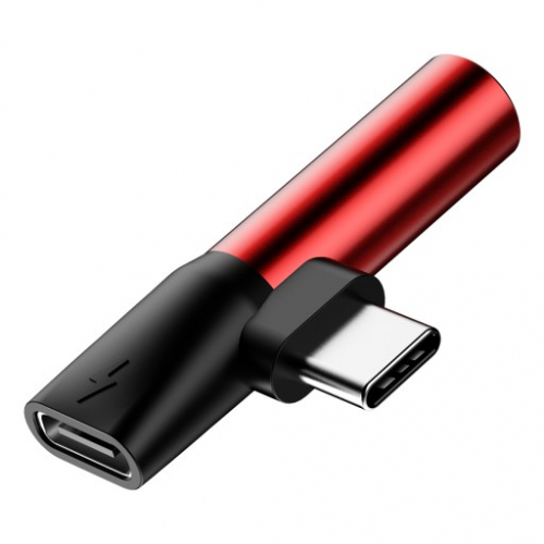 Adapter / przejściówka Baseus L41 USB-C + audio Jack 3,5mm czerwony