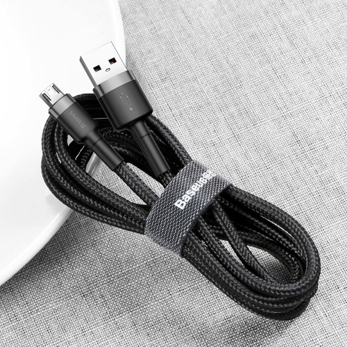 Kabel dwustronny USB do microUSB Baseus Cafule 2m czarny