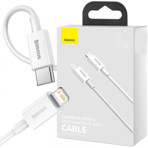 Baseus Superior kabel USB-C do Lightning iPhone PD 20W 0,25m biały