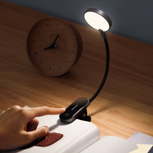 Baseus mini lampka lampa LED z klipsem szary