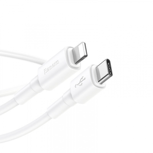 Kabel Baseus USB-C do Lightning PD 18W 1m biały