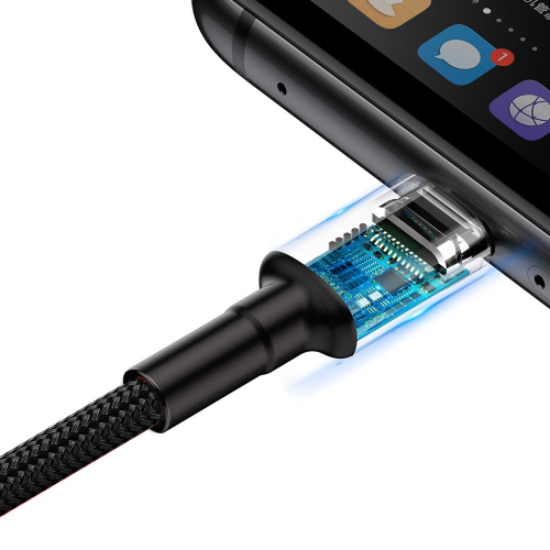 Kabel dwustronny USB do USB-C Baseus Cafule FCP QC 3.0 5A 1m czarny