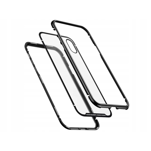 Magnetyczne etui aluminiowe / szklane Baseus Magnetic do Apple iPhone Xs Max czarne
