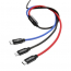 Kabel 3w1 Baseus Three Primary Colors microUSB + USB-C + Lightning do Apple 1,2m 3.5A