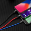 Kabel 3w1 Baseus Three Primary Colors microUSB + USB-C + Lightning do Apple 1,2m 3.5A