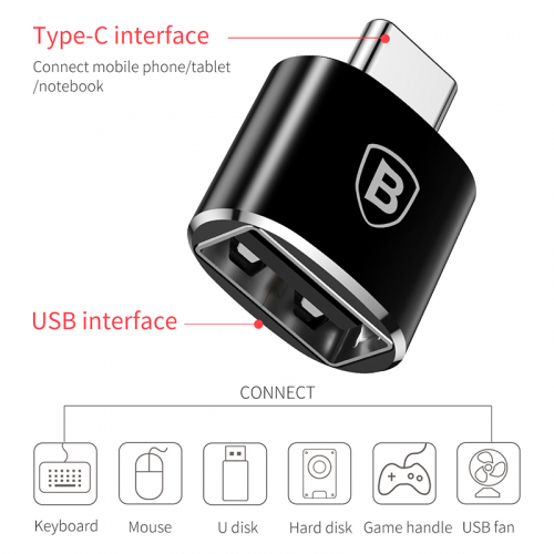 Adapter / przejściówka Baseus OTG USB-C do USB 3.0 czarny