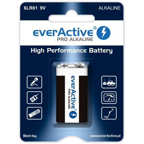 Bateria alkaliczna everActive Pro 6LR61 / 6LF22 9V (blister)