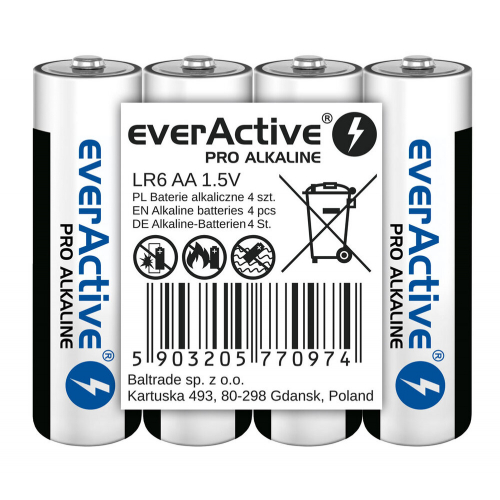 Baterie alkaliczne 4 sztuk everActive LR6 AA