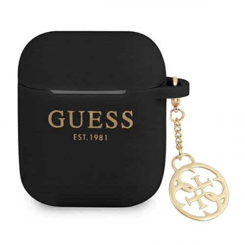 Etui GUESS Silicone Charm 4G Collection do Apple Airpods 1 / 2 czarny