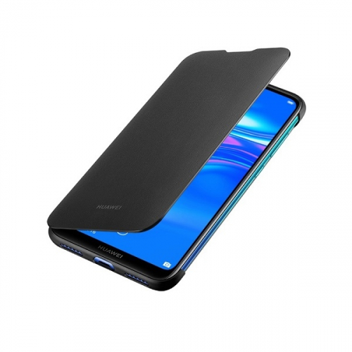 Oryginalne etui z klapką Flip Cover do Huawei Y7 2019 czarne