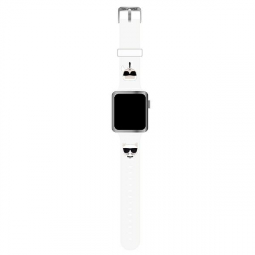 Pasek Karl Lagerfeld Silicone Karl & Choupette do Apple Watch 38 / 40 / 41mm biały