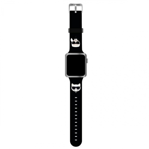 Pasek Karl Lagerfeld Silicone Karl & Choupette do Apple Watch 42 / 44 / 45mm czarne