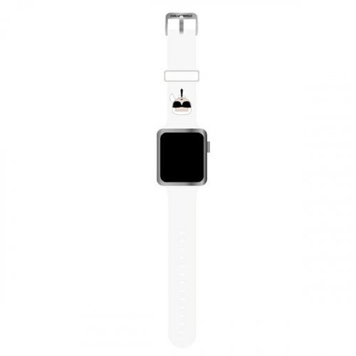 Pasek Karl Lagerfeld Silicone Karl's Head do Apple Watch 42 / 44 / 45mm biały
