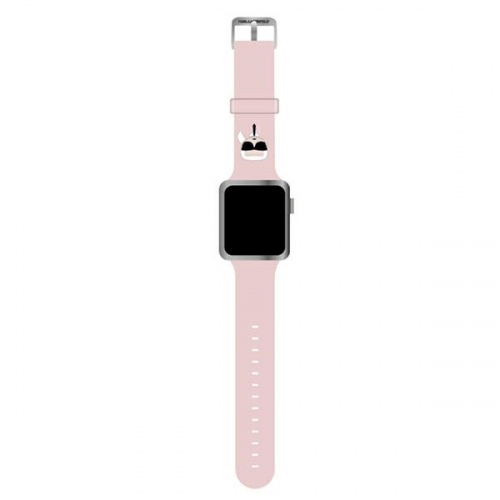 Pasek Karl Lagerfeld Silicone Karl's Head do Apple Watch 38 / 40 / 41mm różowy