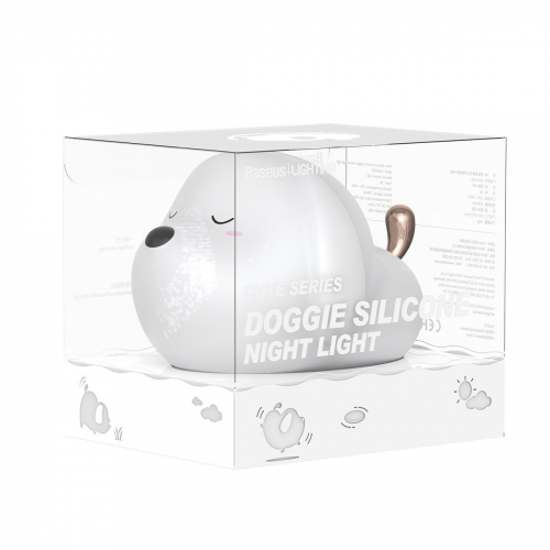 Lampka nocna Baseus Cute Series w kształcie pieska biała