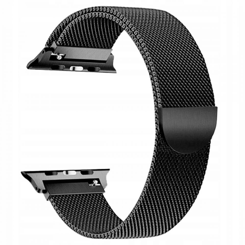 Metalowa bransoleta Milaneseband do Apple Watch 3 / 4 / 5 / 6 / SE (42/44mm) czarna