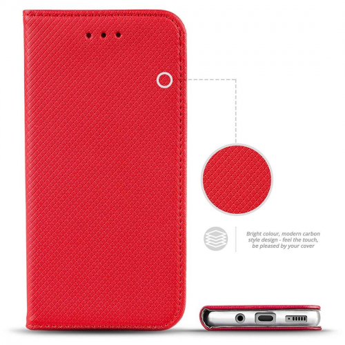 Etui magnetyczne z klapką Flip Magnet do Huawei Y6S 2019 czerwone