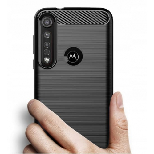 Etui pancerne KARBON do Motorola Moto G8 Plus czarne