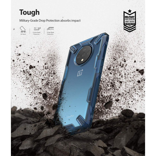 Etui Ringke Fusion-X do OnePlus 7T niebieskie