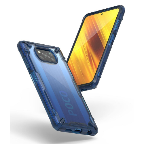 Pancerne etui Ringke Fusion X do Xiaomi Poco X3 NFC niebieskie