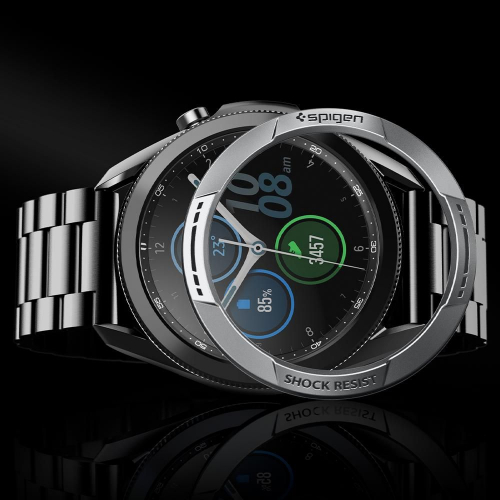Nakładka Spigen Chrono Shield do Samsung Galaxy Watch 3 45mm srebrna