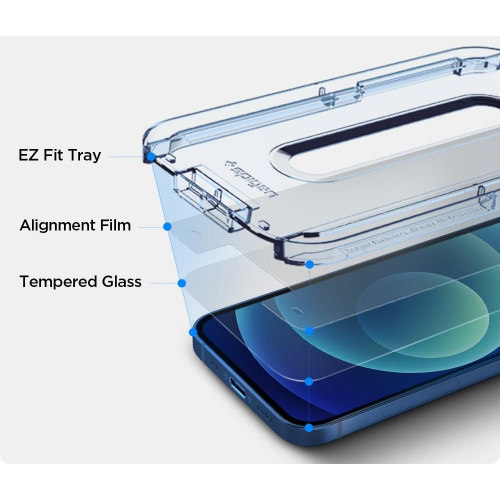 Szkło hartowane (2 szt.) Spigen Glass.Tr EZ Fit do Apple iPhone 12 / iPhone 12 Pro