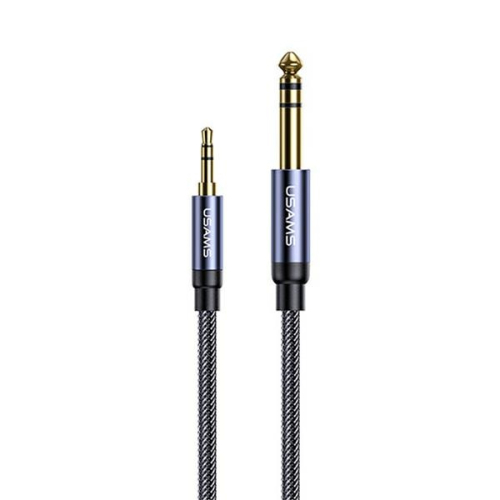 USAMS Adapter audio jack 3,5mm - 6,35 mm 1.2m czarny