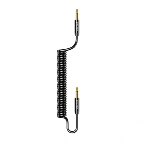 USAMS Adapter Spring audio jack 3,5mm -3,5mm 1,2m czarny