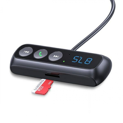Adapter audio USAMS Bluetooth 5.0 + transmiter FM z zestawem głośnomówiącym czarny