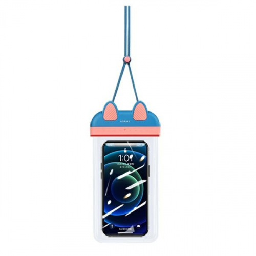 Uniwersalne etui wodoodporne do telefonów (max 7") USAMS YD010 niebiesko-różowy