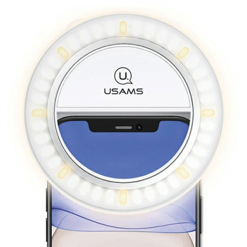 Lampka LED Ring do Selfie USAMS biała