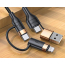 Kabel pleciony USAMS U62 USB/USB-C do USB-C/Lightning 1,2m PD FC czarny
