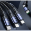 USAMS Kabel U71 3w1 USB/USB-C do lightning/microUSB/USB-C 6A 1.2m