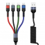 USAMS Kabel pleciony U26 Spring 4w1 (2xlightning/microUSB/USB-C) 2A 1.5m