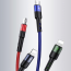 USAMS Kabel pleciony U26 Spring 4w1 (2xlightning/microUSB/USB-C) 2A 1.5m
